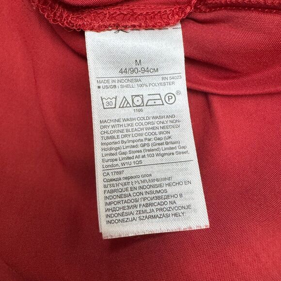 Banana Republic Satin Blouse Tank Top Womens Medium Autumn Orange Split Neck - Picture 7 of 12